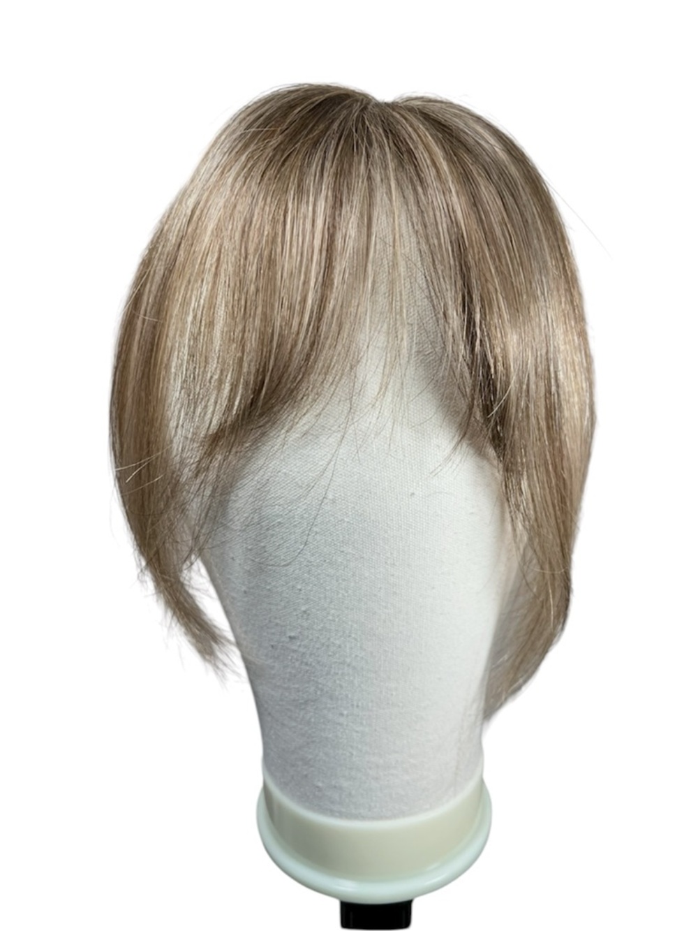 Blonde Highlight Human Hair Wispy Bang 11 inch Hair Topper